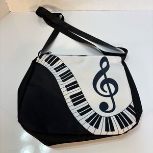 Black and White Music Note Shoulder Bag